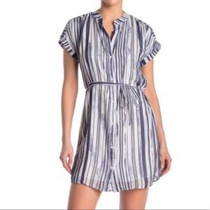 Chelsea & Violet Striped Mini Shirt Dress